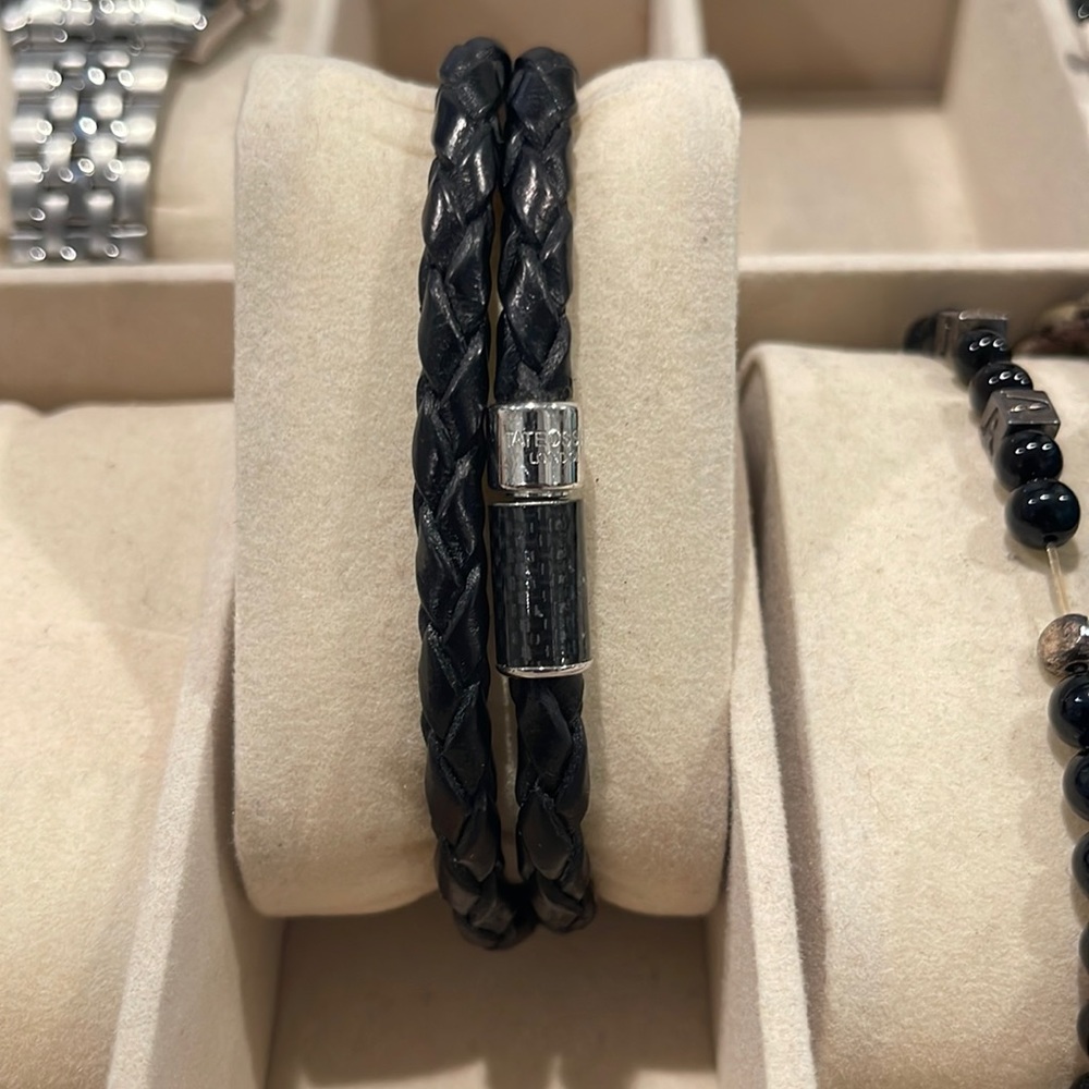 Tateossian London - double wrap Black pop bracelet